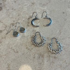 SET OF 3 FOSSIL EARRINGS